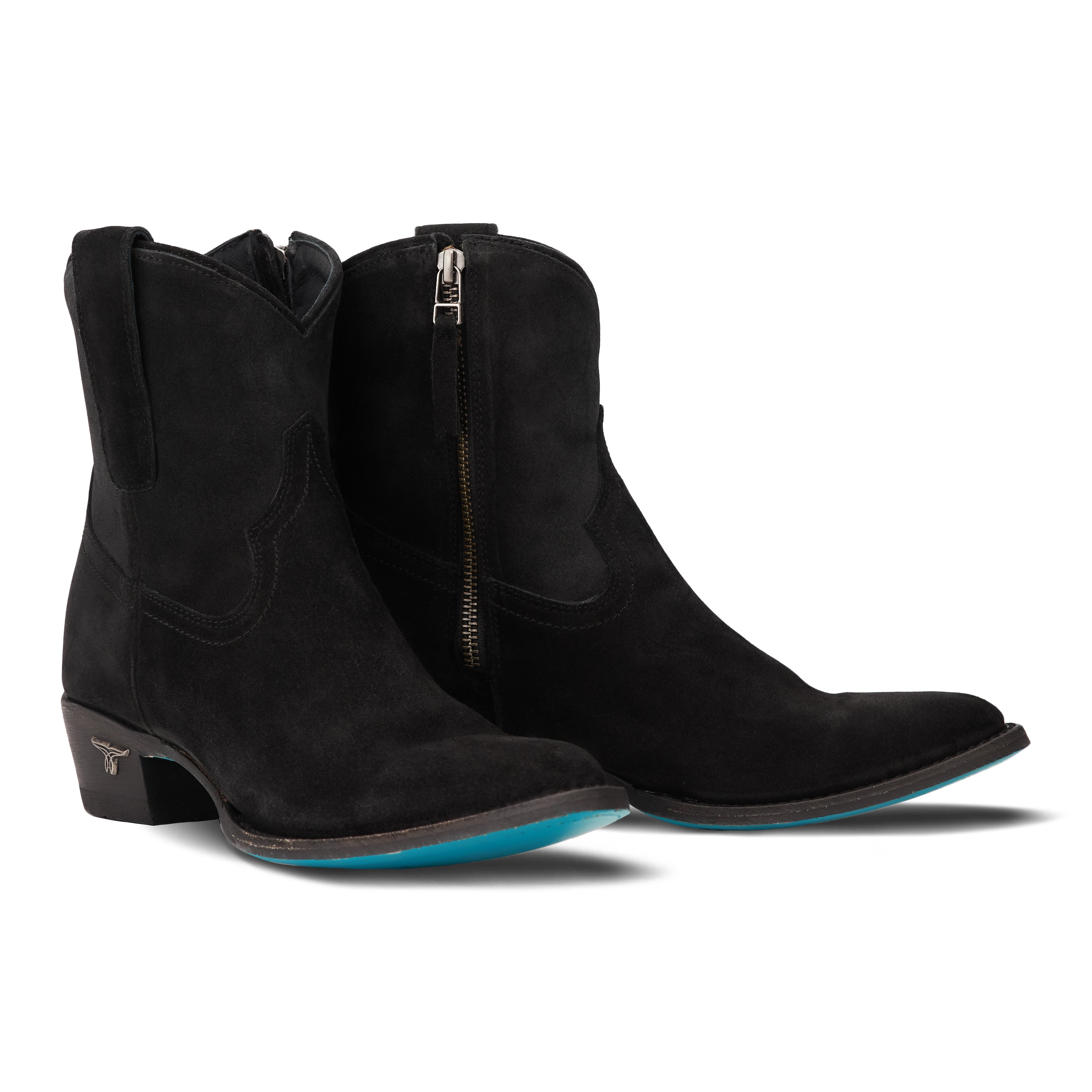 Plain Jane Bootie - Soft Black Suede Ladies Boot  Western Fashion by Lane