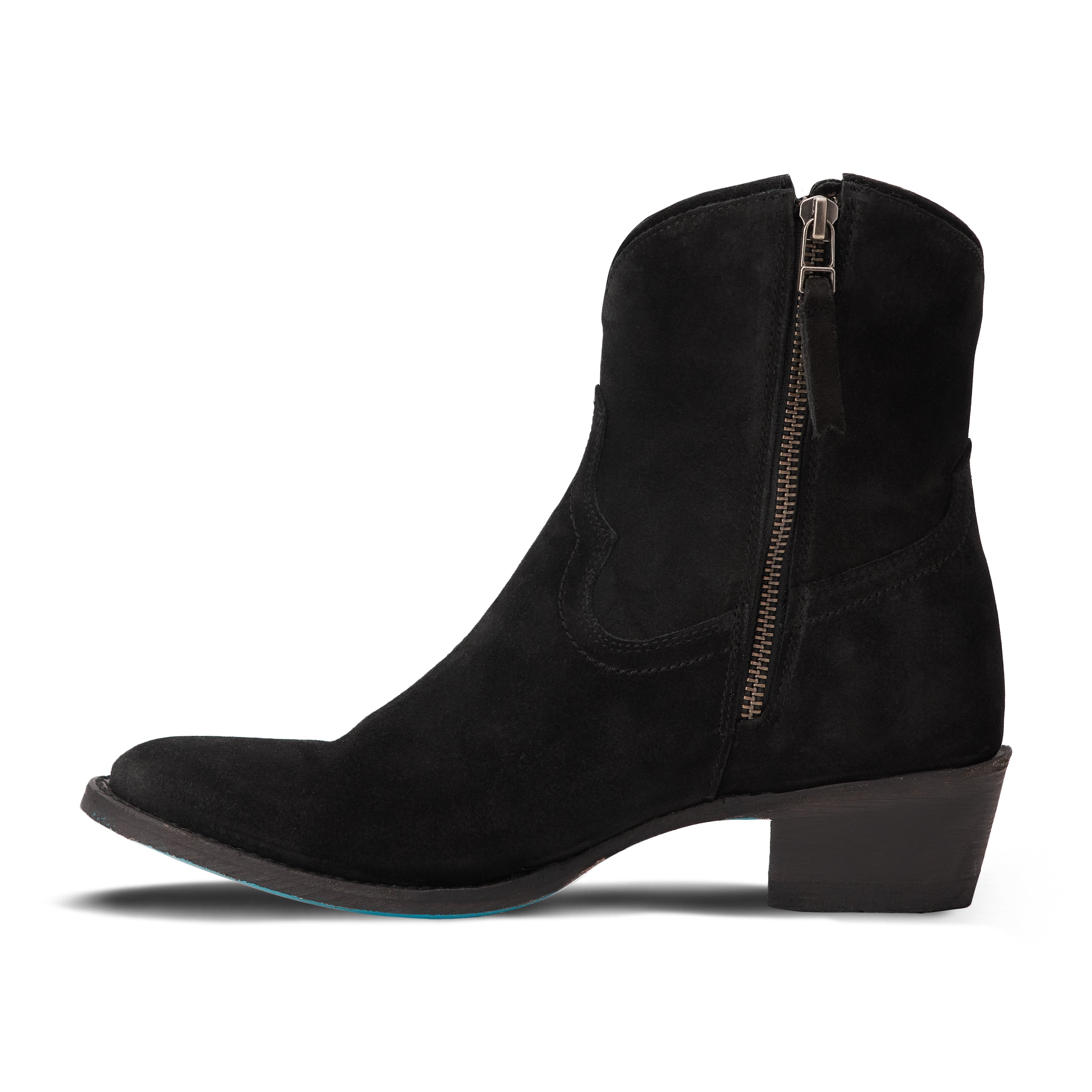 Plain Jane Bootie - Soft Black Suede Ladies Boot  Western Fashion by Lane