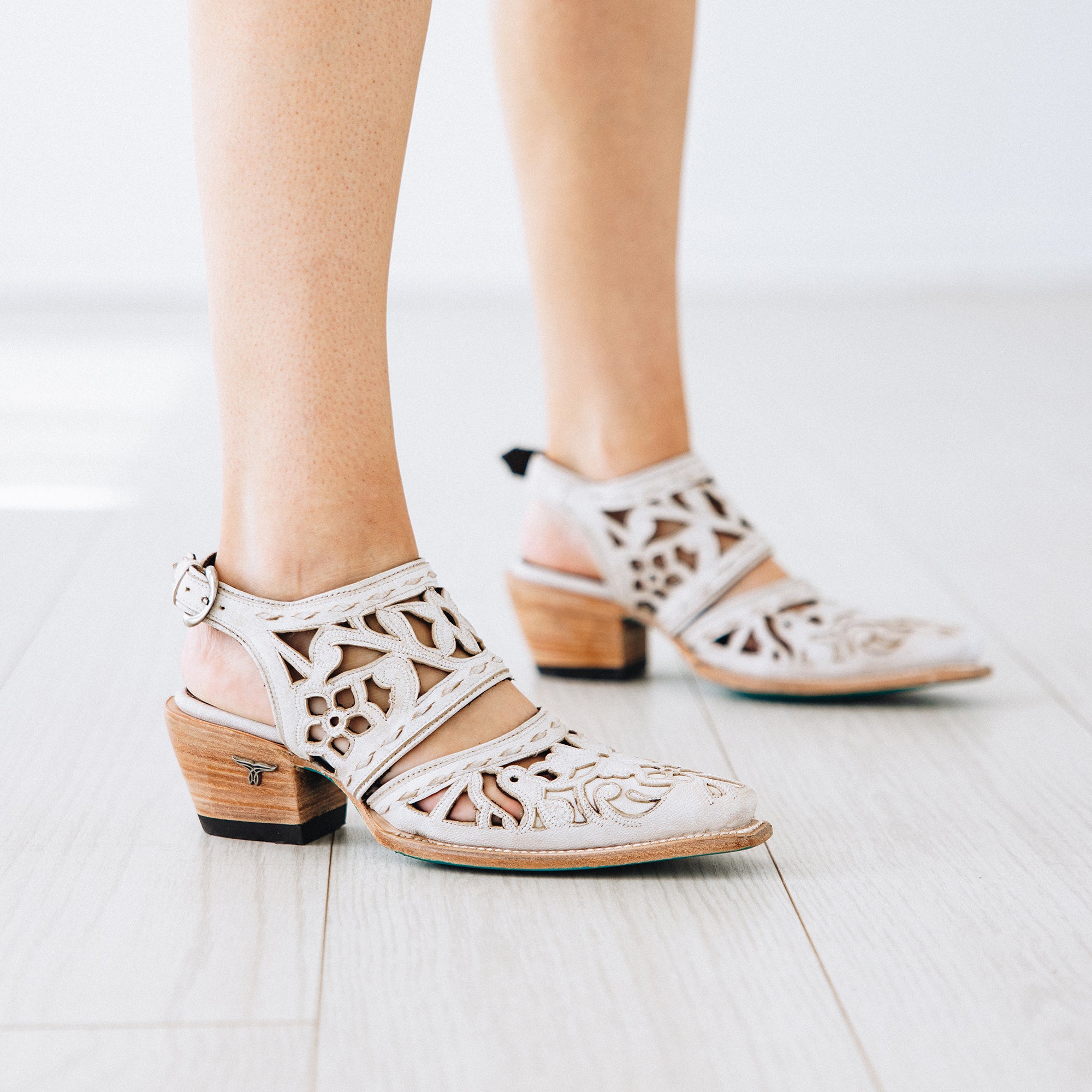 Robin Cut Out Slingback Mule - Ceramic Crackle Mule Western Fashion by Lane