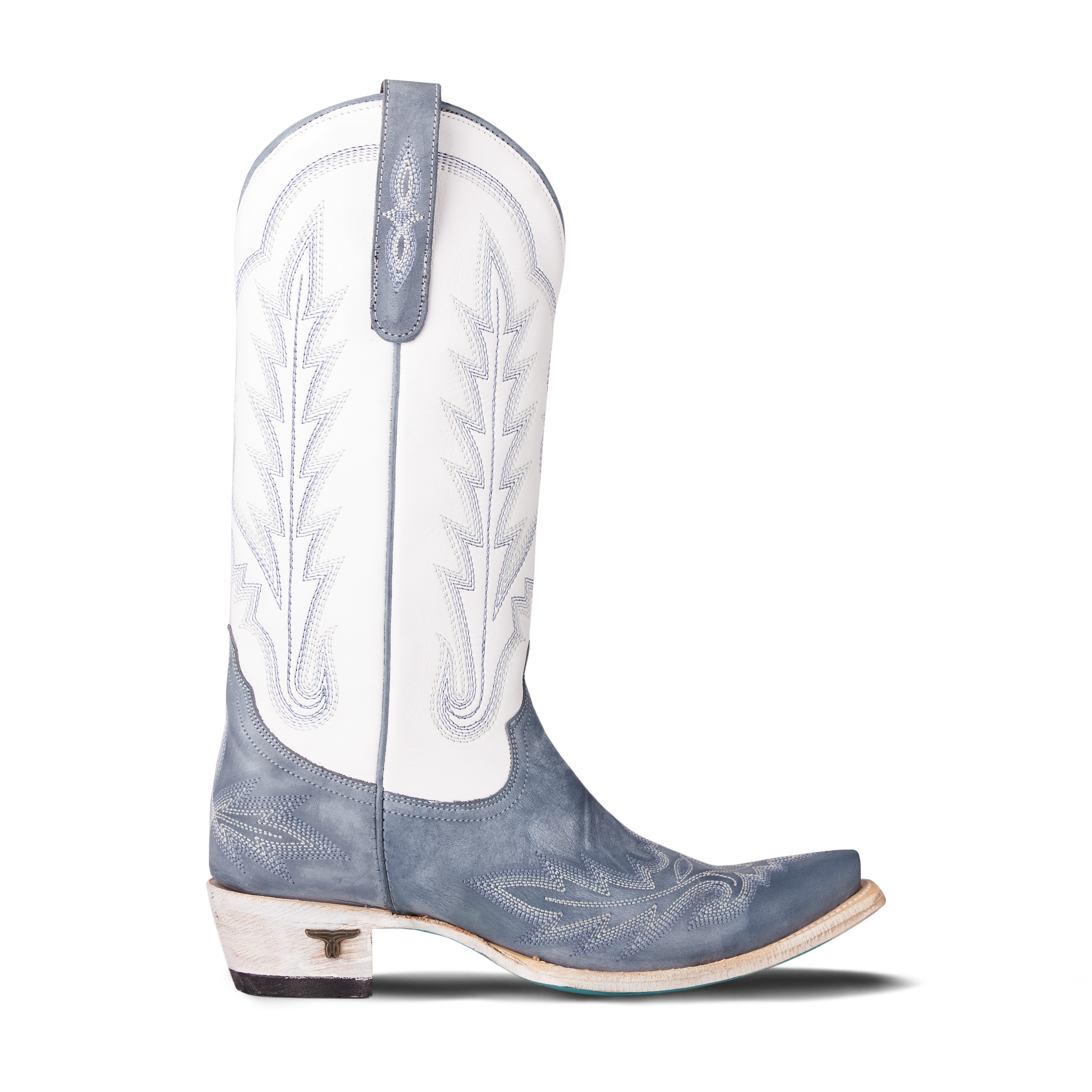 Lexington Boot - Washed Denim/Matte White