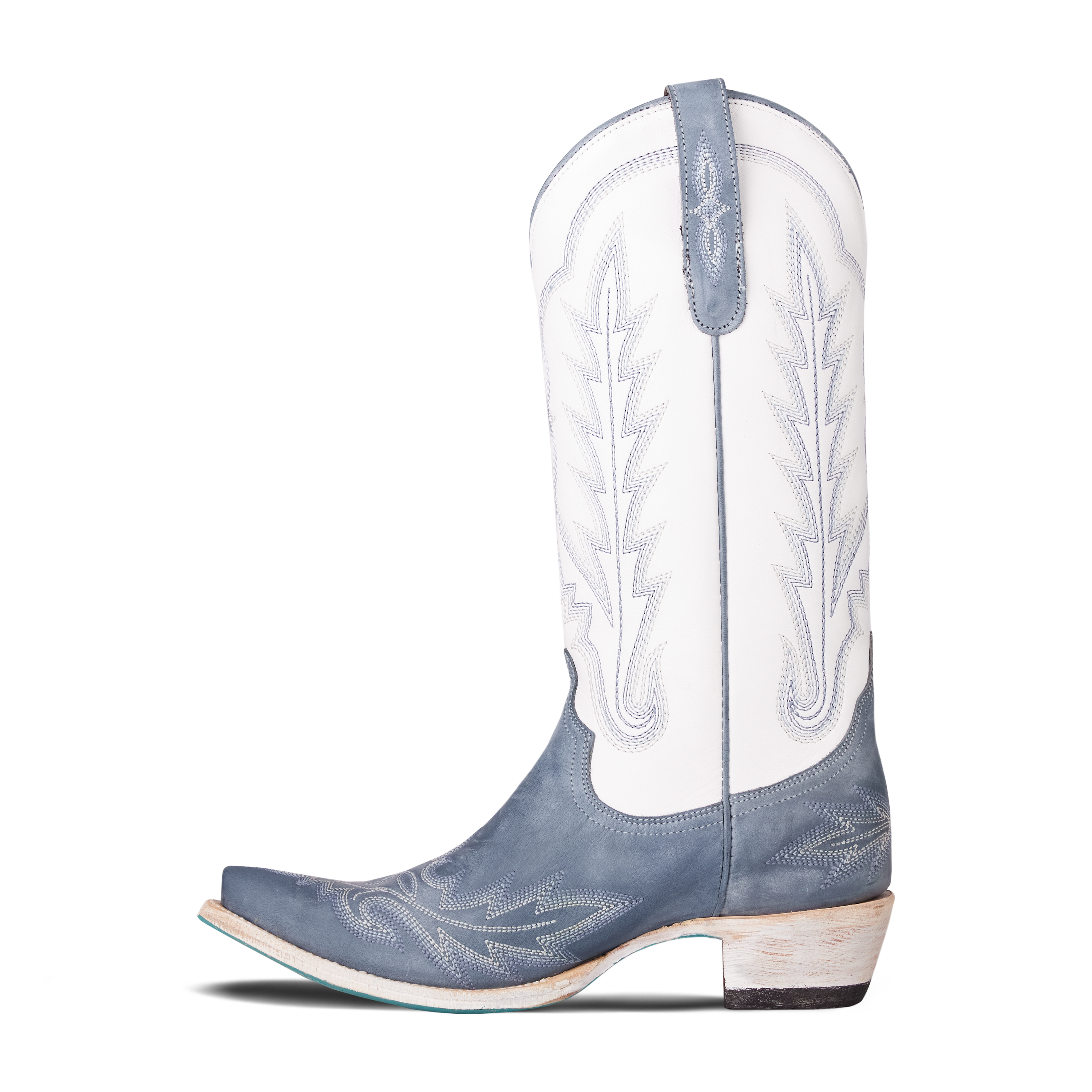 Lexington Boot - Washed Denim/Matte White