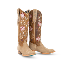 Kenzie Boot - Latte Suede/Burnt Caramel Ladies Boot Western Fashion by Lane