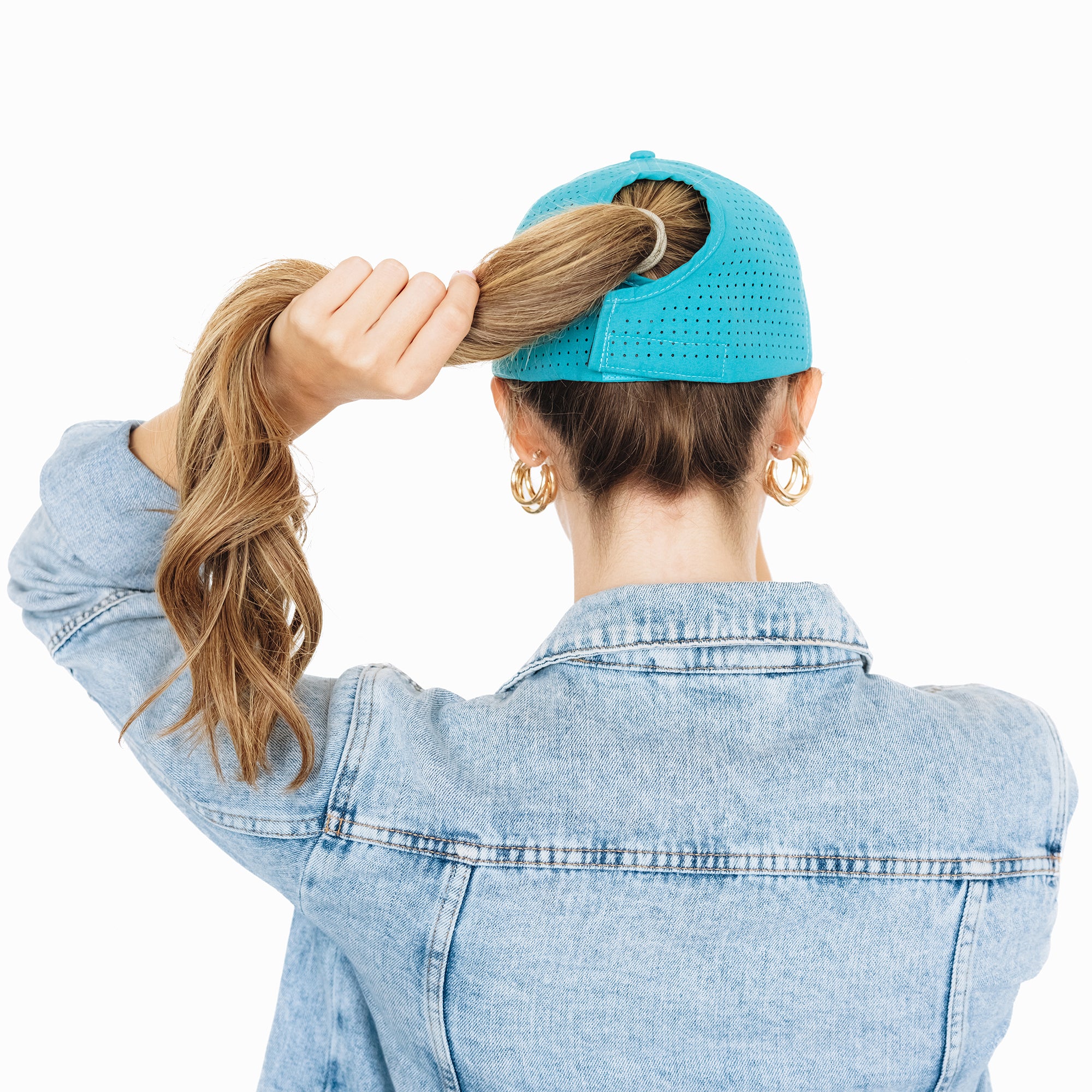 Ladies Ponytail Cap - Turquoise Ladies Cap Western Fashion by Lane