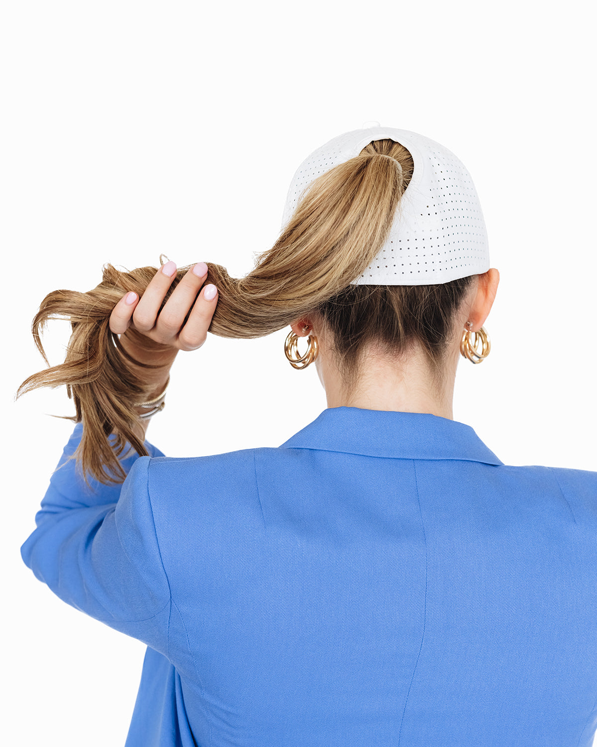 Ladies Ponytail Cap - White Ladies Cap Western Fashion by Lane