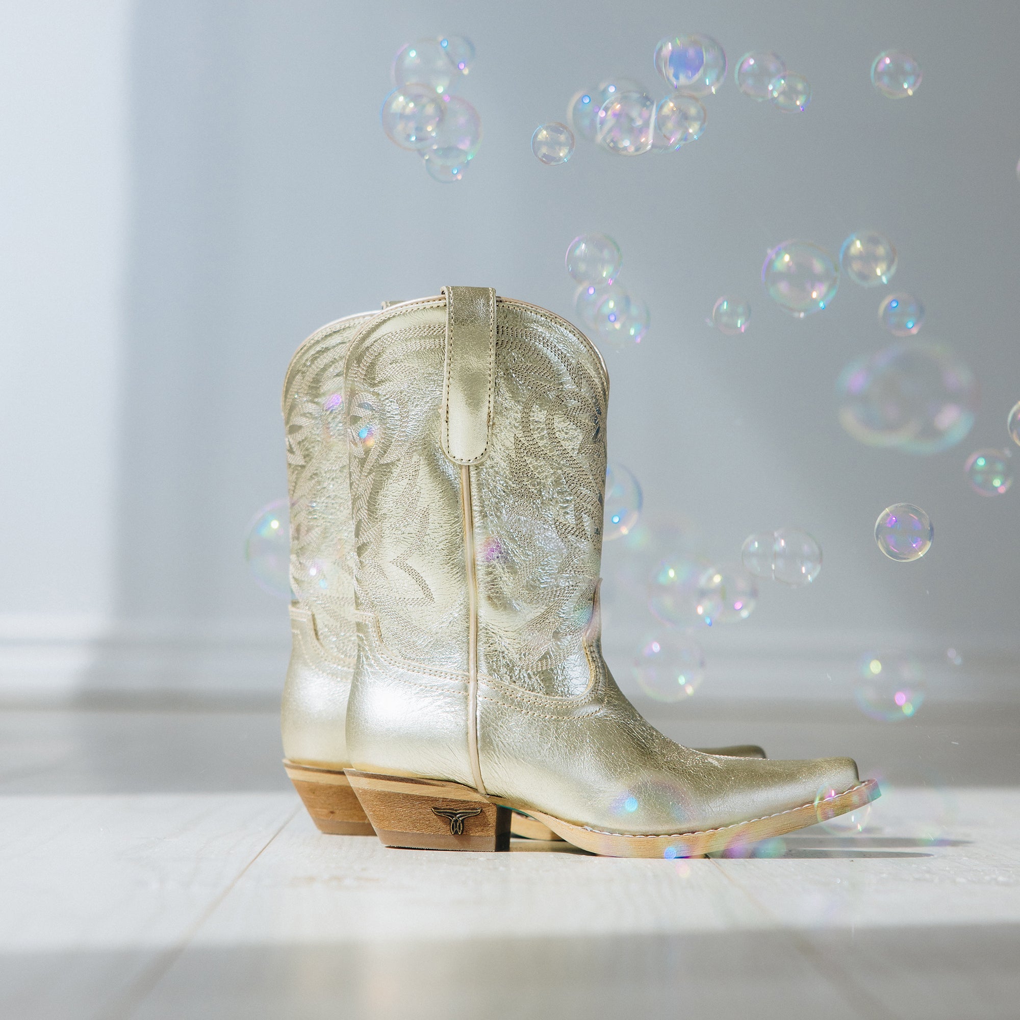 Lil' Lane Smokeshow Boot - Champagne Metallic Kids Boots Western Fashion by Lane