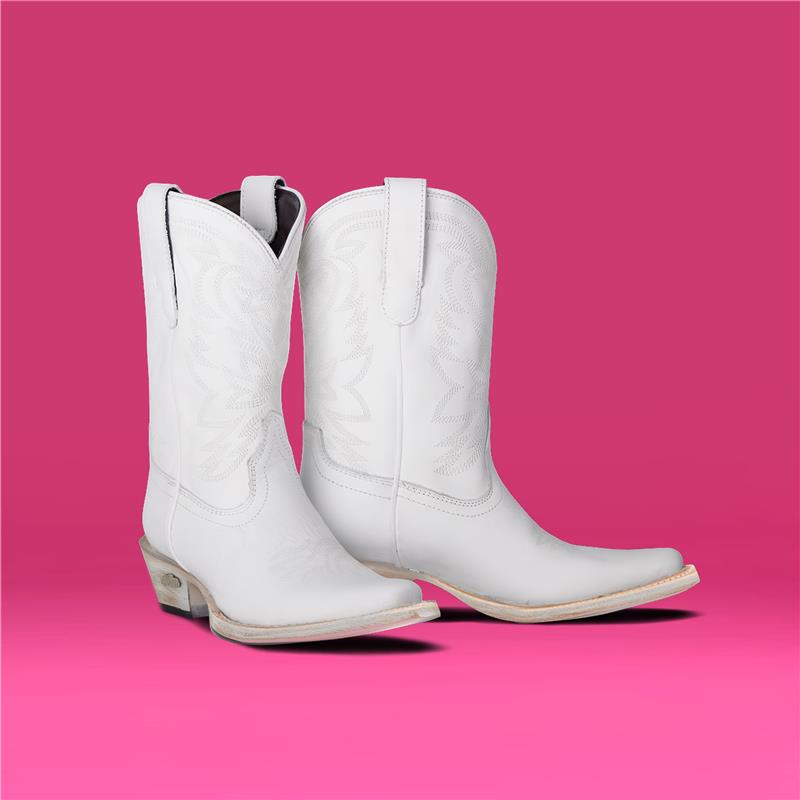 Megan Moroney Lil' Lane Girls Smokeshow Boot - Matte White Kids Boots Western Fashion by Lane