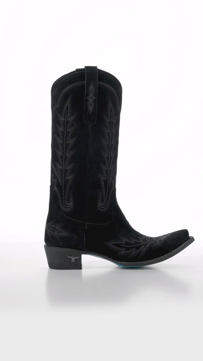 Lexington Boot - Soft Black Suede Ladies Boot Western Fashion by Lane