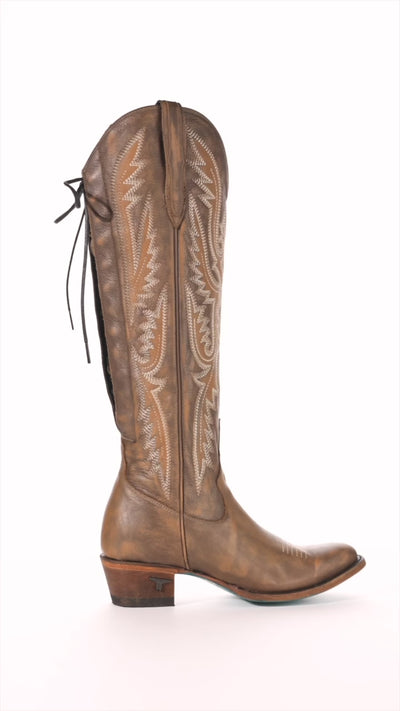 Monica Knee High Corset - Oiled Saddle Ladies Boot Western Fashion by Lane