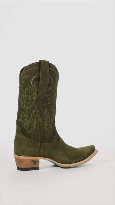 Sandaga Midi - Olive Suede Ladies Boot Western Fashion by Lane