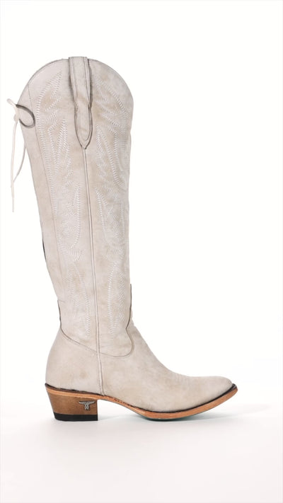 Monica Knee High Corset - Ceramic Crackle Ladies Boot Western Fashion by Lane