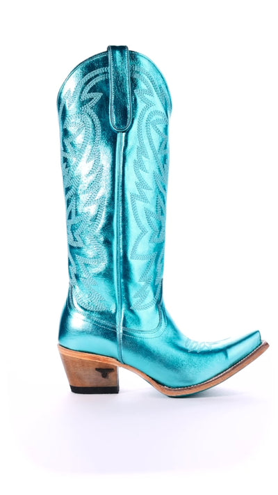 Smokeshow Boot - Turquoise Metallic Ladies Boot Western Fashion by Lane