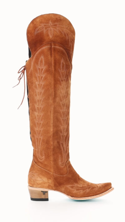 Lexington OTK Corset - Toffee Roughout Ladies Boot Western Fashion by Lane