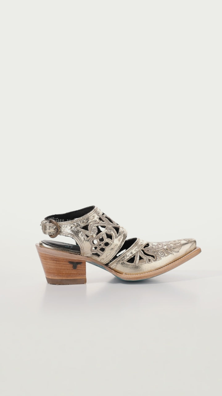 Robin Cut Out Slingback Mule - Champagne Metallic Mule Western Fashion by Lane