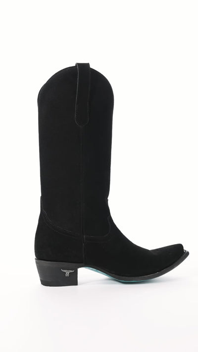 Emma Jane Boot - Soft Black Suede Ladies Boot Western Fashion by Lane