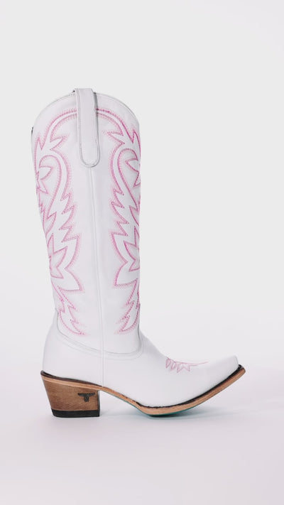 Smokeshow Boot - Matte White and Neon Pink Ladies Boot Western Fashion by Lane