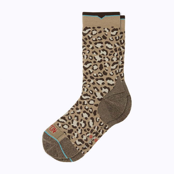 Leopard Crew Socks Women's Crew Socks Sand Western Fashion by Lane