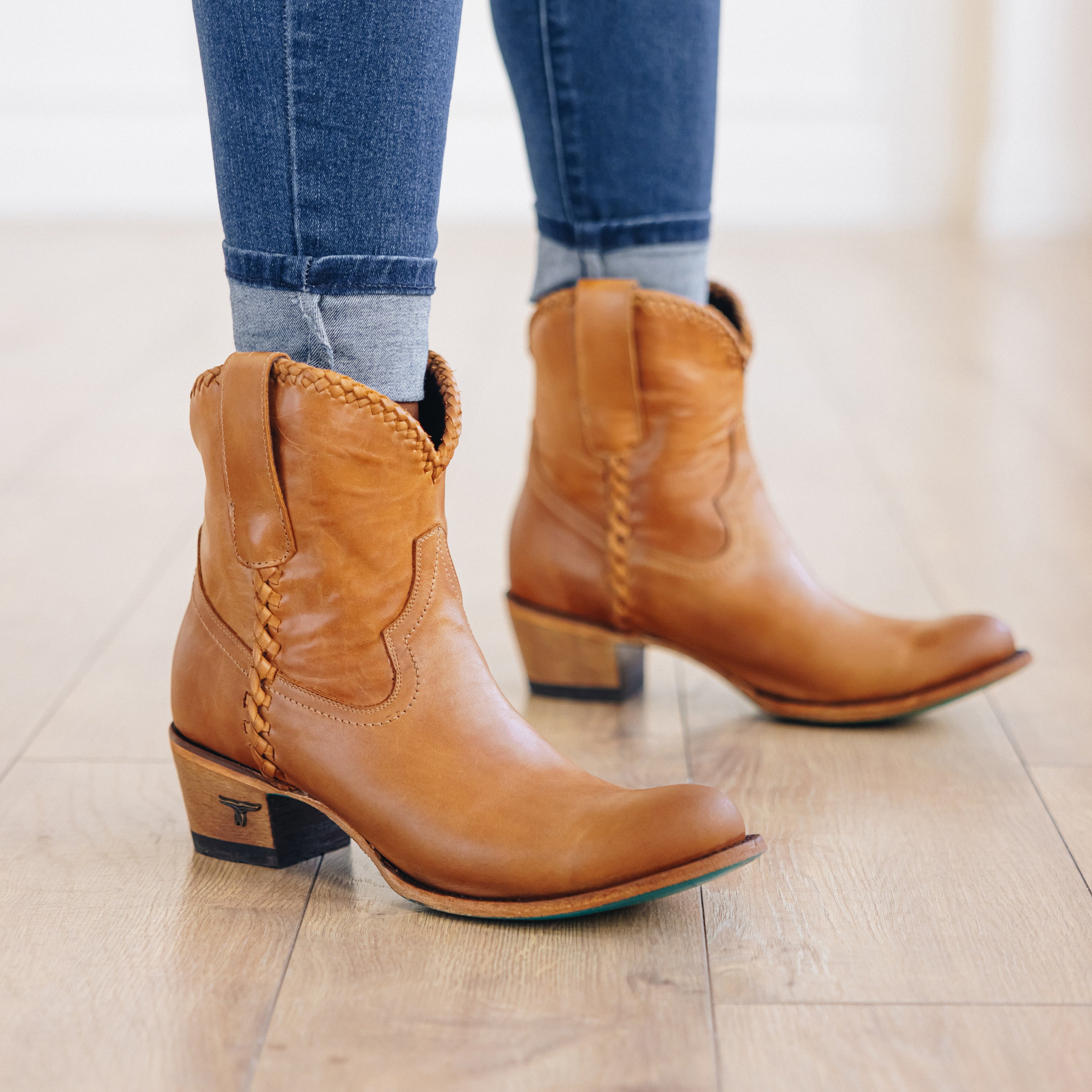 Leather tan hotsell ankle boots womens