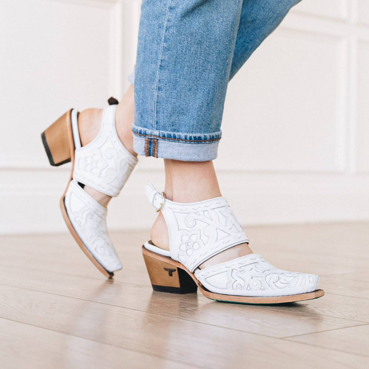 Robin Slingback Mule - Matte White Mule  Western Fashion by Lane