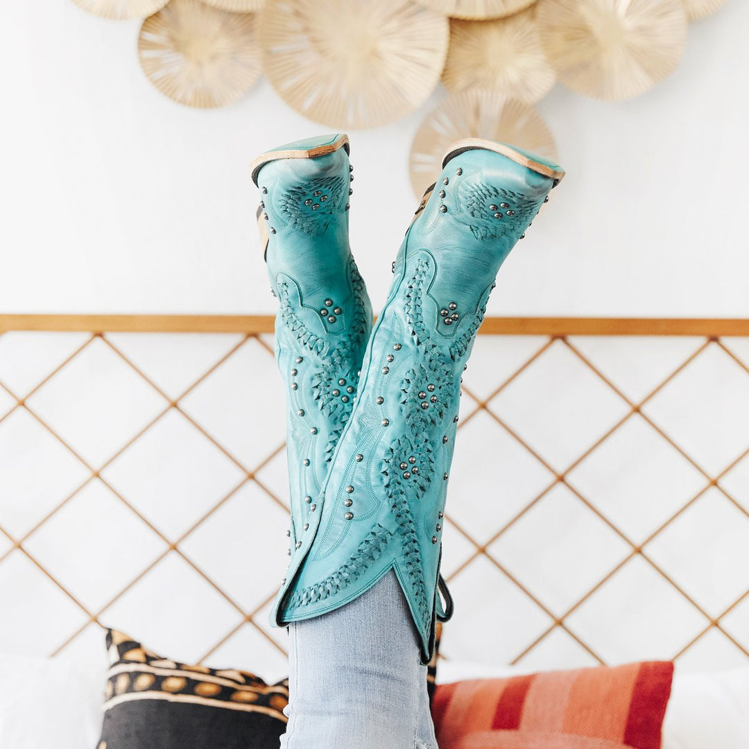 Cossette - Turquoise Blaze Ladies Boot Turquoise Blaze Western Fashion by Lane