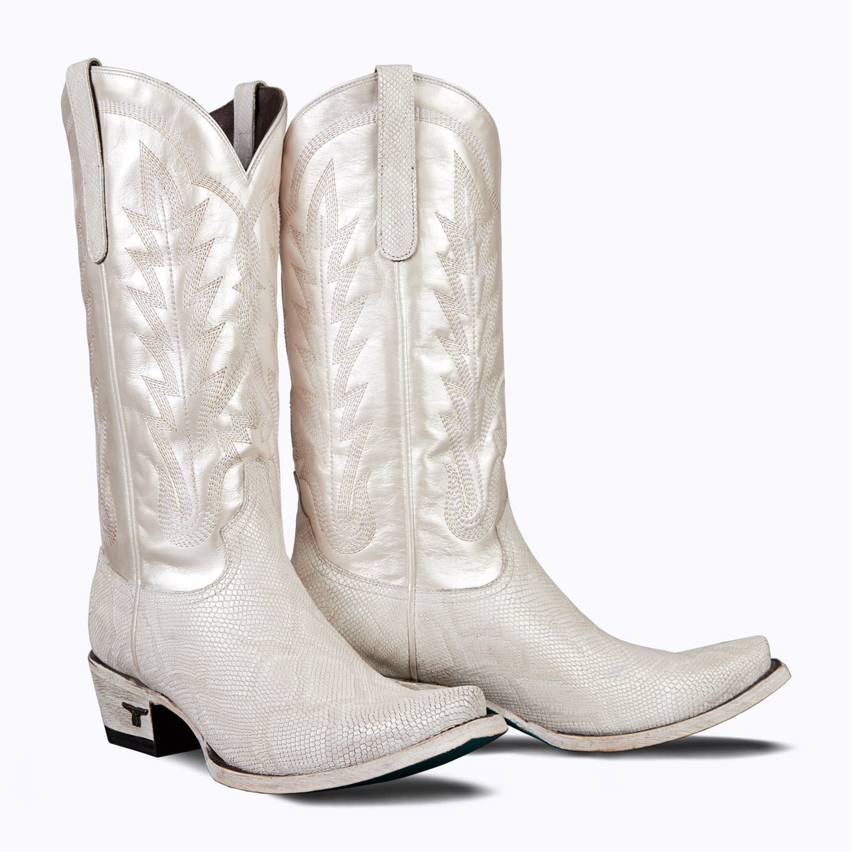 Lane Lexi Rogue Boots in Pearl White Python