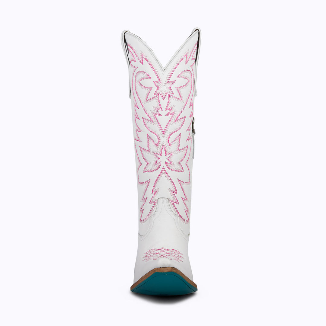 Smokeshow - Matte White / Neon Pink Ladies Boot  Western Fashion by Lane